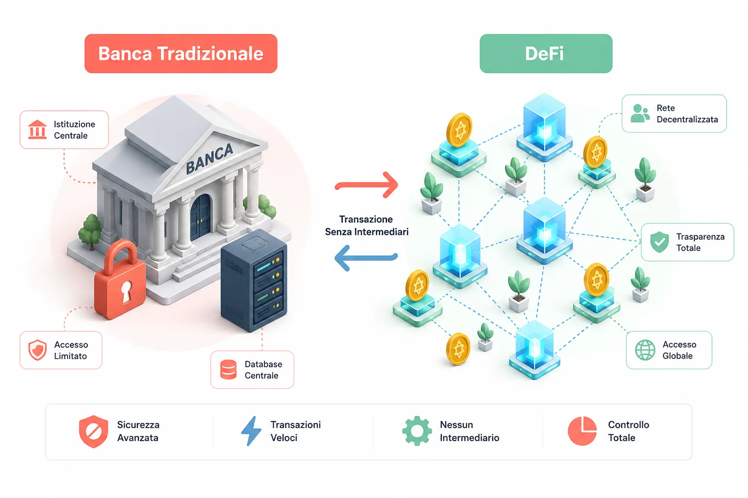 Criptovalute e finanza decentralizzata (DeFi): un'introduzione per tutti 2 Cos'è la finanza decentralizzata (DeFi) spiegato semplicemente