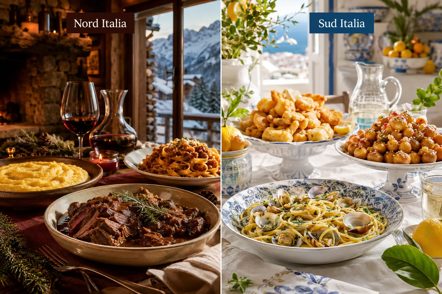 Il perfetto menù di Natale italiano: piatti tradizionali e varianti moderne 3 Differenze tra il menù natalizio del Nord e del Sud Italia
