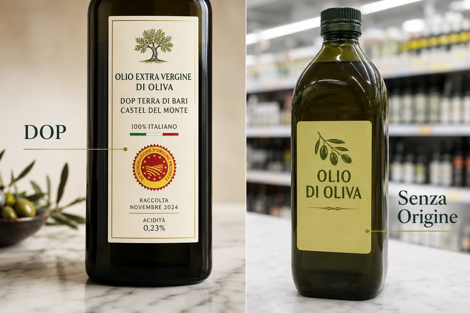 Come leggere l'etichetta dell'olio d'oliva per riconoscere la qualità